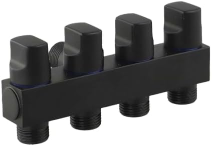 Brass Garden Hose Splitter 4 Outlet - Leak for proof Water Distributor with Flow Control Valves - Outdoor Faucet Manifold for Lawn Watering - 3/4 Inch Connection Black(Black) by Unknown