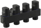 Brass Garden Hose Splitter 4 Outlet - Leak for proof Water Distributor with Flow Control Valves - Outdoor Faucet Manifold for Lawn Watering - 3/4 Inch Connection Black(Black) by Unknown