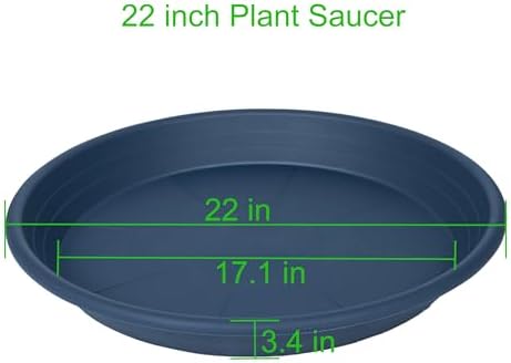 2 Pack of 22 inch Plant Saucer, Large Plant Tray, Heavy Sturdy Plant Drainage Tray for Indoors, Bird Bath Bowls, Sturdy Plastic Pot Tray for Planter 20 21"(Blue) - Image 2