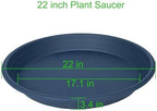 2 Pack of 22 inch Plant Saucer, Large Plant Tray, Heavy Sturdy Plant Drainage Tray for Indoors, Bird Bath Bowls, Sturdy Plastic Pot Tray for Planter 20 21"(Blue) - Image 2