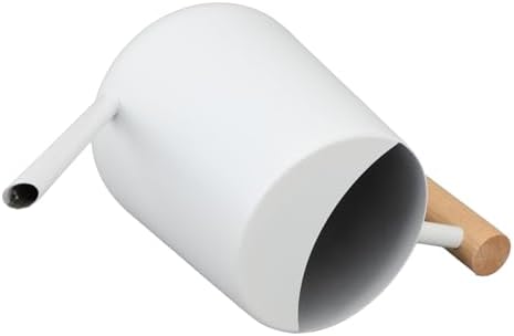 Small Watering Can for Indoor Plants Wood Handle Long Spout Water Can for Garden Flower (White) - Image 7