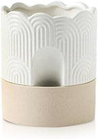 Nihow Ceramic Self Watering Pots for Indoor Plants, 6 Inch,Beige by Nihow