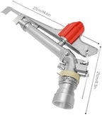 PERFERATE 2 Inch Metal Impact Sprinkler Head 360° Adjustable Impact Gun Sprinklers 65-80m Large Area Agriculture Farm Irrigation Sprinklers Irrigation Spray Gun Sprinkler (Silver, Red, 1.5-Inch) - Image 7