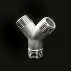 1pcs BSPT Male Y Shape 3 Ways Connector 1/4" 3/8" 1/2" 3/4" 1", Coupler Splicer Splitter 304 Stainless Steel Pipe Fitting Home Garden (Size : 1-1/2") - Image 2