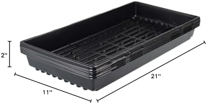 9GreenBox 5 Pack of Durable Black Plastic Growing Trays (with Holes) 21" x 11" x 2" - Planting Seedlings, Flowers, Wheatgrass - Image 4