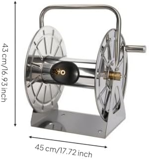 Heavy Duty Metal Hose Winder | Rigid Rectangular Base, Stainless Steel, Hardware, for Garden, Gardeners, 50M - Image 2