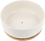 VILLCASE White Ceramic Small Bonsai Pots with Tray, Round Succulent Planter Pot for Home and Balcony, Designed to Collect Excess Water and Prevent Over-Watering by VILLCASE