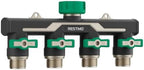 RESTMO Heavy Duty 4 Way Y Garden Hose Splitter Full Metal Body, Green by Restmo