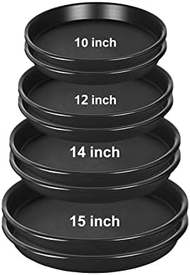 8 Pack 10Inch 12Inch 14Inch 15 Inch Plant Saucer Plastic Plant Saucer Drip Trays Plant Saucers for Indoors Outdoor Plant (10+12+14+15 inch) Black by NABAOXUN