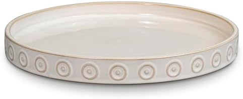 Eightpot Plant Saucer for Indoors - Ceramic Plant Saucer for Outdoors 11.4 Inch Plant Water Catcher Tray Plant Pot Saucer Plant Drip Tray Drainage Large Plant Plates to Catch Water, Cream White by Eightpot