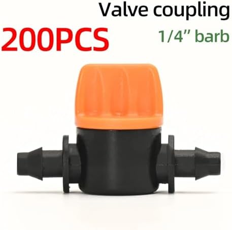 1/4" PVC Hose Barb Connector Coupling Valve Automatic Drip Irrigation Connectors Garden Watering System Water Pipe(200PC VALVE COUPLING) - Image 2