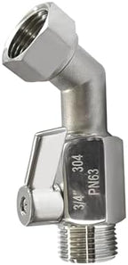 Beduan 304 Stainless Steel Garden Hose Elbow 45 Degree Adapter Connector with Shut Off Ball Valve Heavy Duty Hose On Off Water Valve by Beduan