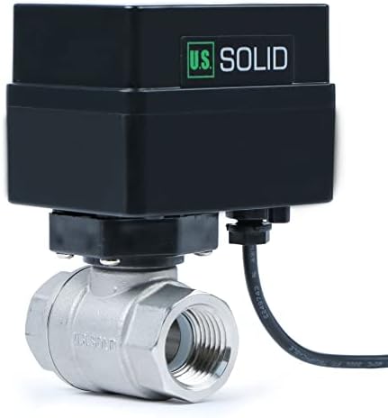 U.S. Solid Motorized Ball Valve- 1/2" Stainless Steel Ball Valve with Full Port, 9-36V AC/DC, 2 Wire Auto Return Setup, Normally Open (N/O) - Image 2