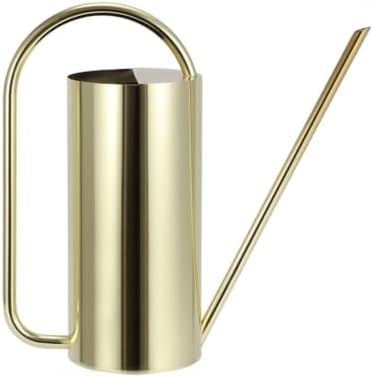 Long Spout Watering Can Stainless Watering Pot Indoor Garden Pitcher with Narrow Angled Nozzle and Comfortable Top Handle Suitable for Home flowerpots, Gold, 1.5L by %EF%BC%A1%EF%BC%B7%EF%BC%A8%EF%BC%A1%EF%BC%AF