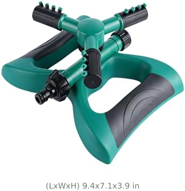 Garden Sprinkler System, 360° Rotating Automatic Three-Arm Butterfly Sprayer for Lawn Irrigation and Yard Watering, ABS TPR PP Construction, Includes Connectors, 9.4 x 7.1 x 3.9 in - Image 4