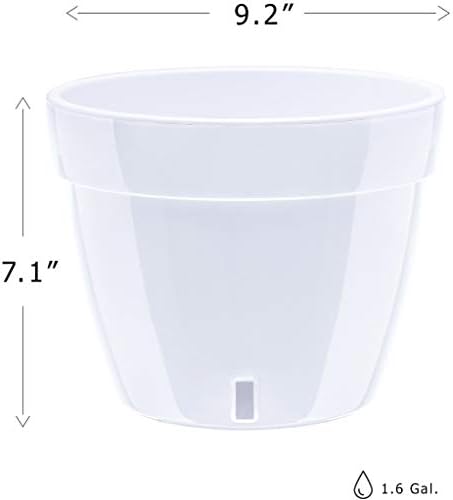 Gardenera 9.2" ASTI Self Watering Planter (Set of 3) in Gold/Black - Modern Flower Pot with Water Level Indicator for All House Plants, Flowers, Herbs, Succulents and Hanging Plants - Image 2