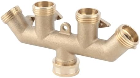 Aramox Brass 4-Way Garden Hose Splitter with G3/4 Thread and Ball Valve - Image 4