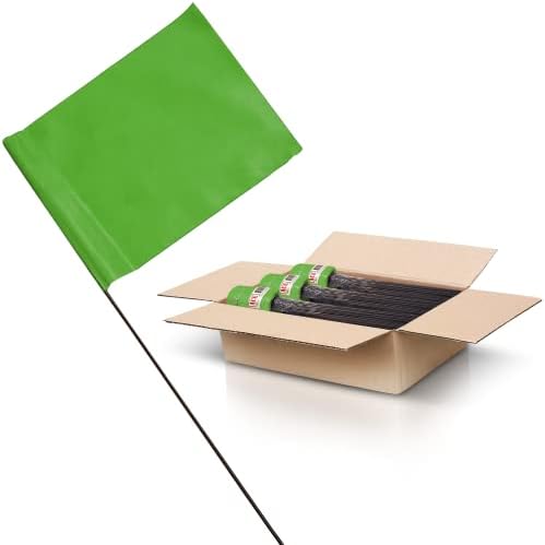 Green Marking Flags 1000 Pack - 4x5x15 Inch Green Flags for Yard - Markers For Lawn, Irrigation, Landscaping, Survey & Sprinkler Head Marking by ACESupply