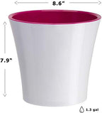 Santino 8.6 Inch ARTE Self Watering Planters (Set of 3) in White/Purple Indoor Flower Pot for All House Plants, Flowers and Orchids - Image 2