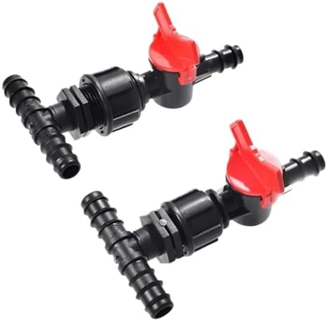 1 Set 16mm 1/2" Garden Hose Splitter Tee Reducer Barb Connector with Tap Valve 3-Way Fitting for Drip Irrigation System(A) by Unknown