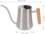 Indoor Watering Can 1L with Long Spout Wood Handle Metal Small Water Can Pot for House Bonsai Plants Garden Flower - Image 5