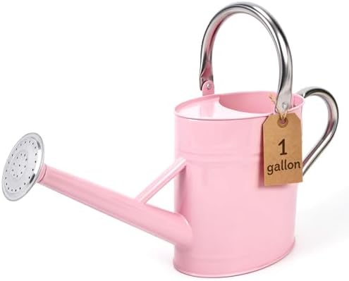 1 Gallon Watering Can for Outdoor&Indoor Plants，Pink by Shopwithgreen