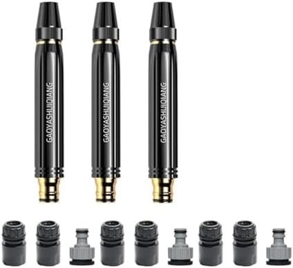 High Pressure Hose Nozzle, Adjustable Water Spray Gun with 3 Spray Modes, Metal Garden Hose Sprayer for Car Wash, Plants Watering, Patio, Floor & Outdoor Cleaning(6pcs) by Unknown