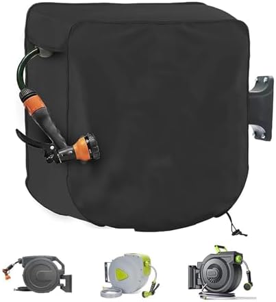 Garden Hose Reel Cover for Hoselink US3325, Waterproof Outdoor Wall Mounted Hose Reel Protector with Drawstring, Dustproof Windproof Hose Storage Cover,A by LZBCIXA