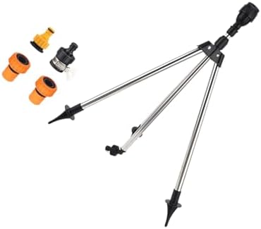 360 Rotating Garden Sprinkler On Adjustable Tripod Base 1Inch Hose Adapter Fit for Patios Greenhouses Flowerbed Watering ABS Garden Watering - Image 3
