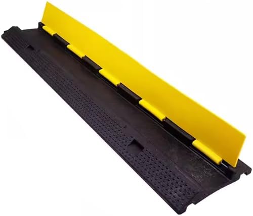Cable Protector Ramp, Hose Protector Ramp with Flip-Open Top Cover, Modular Cable Ramps Rubber and Plastic, 1102 Lbs Load Capacity(100 * 20 * 3.5cm/39 * 8 * 1.4in) by Unknown