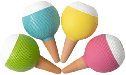 Luxshiny 4pcs Large Terracotta Watering Globe Self Stake for Patio Plants by Luxshiny