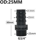 5pc 16mm 20mm 25mm 32mm Garden Hose PE Tube Barb Connector 1 2 3 4 1 Inch Thread Straight Elbow Coupler Fitting Farm Irrigation Joint(I) - Image 4