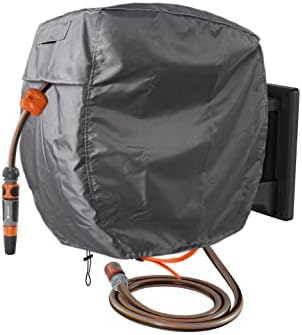 Garden Wall Mounted Retractable Hose Reel Cover, 450D Oxford Polyester Coated Tarp, 100% Waterproof Sunscreen Hose Reel Cover, for:Giraffe tools,Ayleid,Gardena and More.grey,24"L x18"Wx24H" by GEHENG-ValueLife
