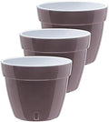 Gardenera 7.9" ASTI Self Watering Planter (Set of 3) in Shade/White - Modern Flower Pot with Water Level Indicator for All House Plants, Flowers, Herbs, Succulents and Hanging Plants by Gardenera
