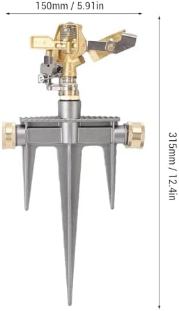 Garden Sprinkler, 360 Degree Rotating 49FT Spray Distance Brass Nozzle NH 3/4 in Spike Base Sprinkler for Yard Orchard - Image 2