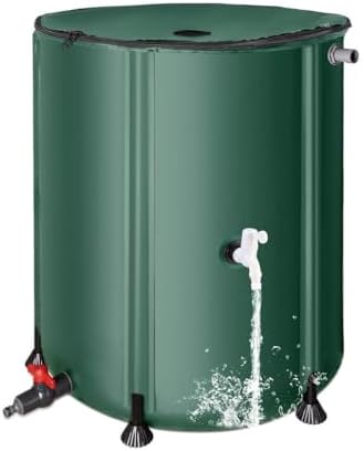 13-264 Gal Collapsible PVC Rain Barrels to Collect Rainwater from Gutter, Portable Rain Water Collection System Catcher Container Storage Tank with Spigot(Green,0.6x0.88m/250L/66.0gal) by Unknown