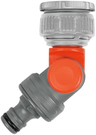 GARDENA Angled Tap Connector: Connector for 26.5 mm (G3/4 Inch) taps with 33.3 mm (G1 Inch) threads and 21 mm (G1/2 Inch) taps with 26.5 mm (G3/4 Inch) threads, rotates and swivels, packaged (2999-20) by Unknown