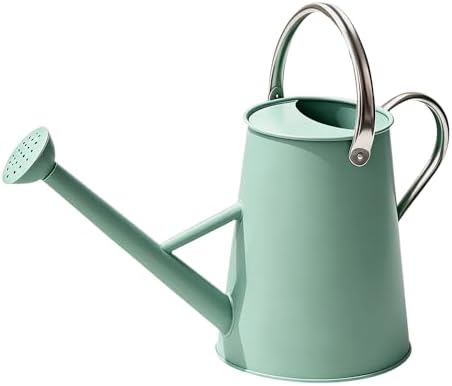1.5 Gallon Metal Watering Can for Outdoor Plants, Watering Can, Cream Green by SunnyTong