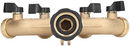 Brass 4 Way Hose Faucet Manifold Splitter for Garden Hose Connector (US Plug) - Image 2