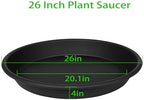 1 Pack of 26 inch Plant Saucer, Large Plant Tray, Heavy Sturdy Plant Drainage Tray for Indoors, Bird Bath Bowls, Sturdy Plastic Pot Tray for Planter (Black) - Image 2