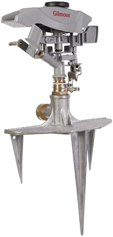Gilmour Pro Heavy Duty Circular Water Sprinkler with Spike Base, Rotating Sprinkler Head with Adjustable Spray Pattern, Lawn Sprinkler for Large Area Coverage, Silver - Image 2