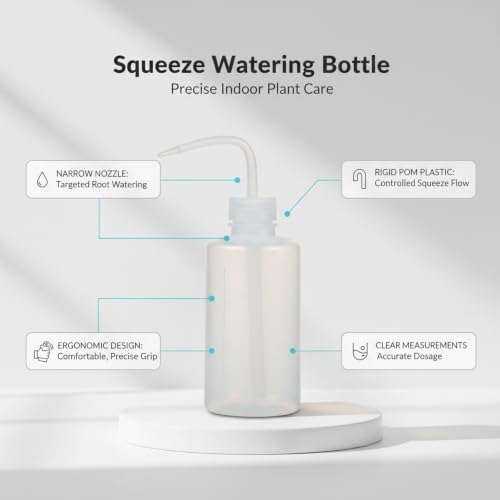 Precision Squeeze Watering Bottle with Narrow Nozzle, Durable POM Plastic for Indoor Plants, White - Image 4