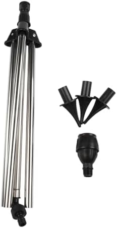 Rotating Tripod Sprinkler Stainless Steel Garden Automatic Rotary Irrigation System Adjustable 360 Degree Watering for Lawn Yard Greenhouse Large Area Silver Black - Image 3