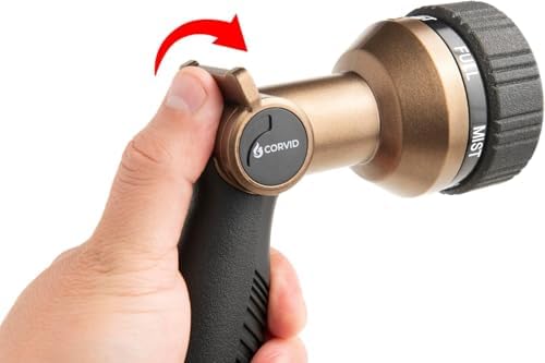 5-Pack Corvid Thumb Control 8-Pattern Garden Hose Nozzle, High-Pressure Adjustable Spray with Ergonomic Soft-Grip Handle and Durable Metal Construction, Ideal for Lawn & Garden, Car Washing - Image 6
