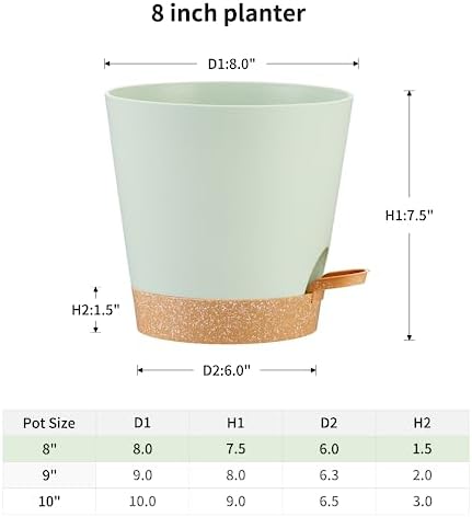 FaithLand 2 Tier Plant Stand and 2-Pack 8 Inch Self Watering Pots Bundle - Image 6