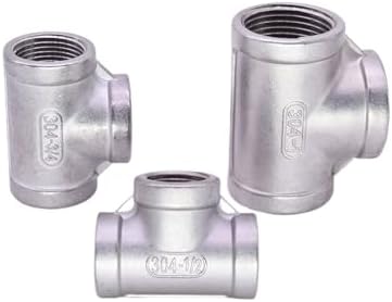 1/8" 1/4" 3/8" 1/2" 3/4" 1" 2" 3" BSP NPT Female Tee 3 Ways Splitter Stainless Steel Pipe Fitting Connector Coupler (Color : BSPT SS304, Size : 3") - Image 2