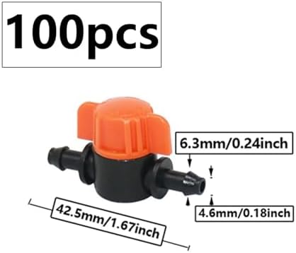 15-100pcs 1/4 Inch 4mm Barb Tap Hose Connector Valve 4/7mm Mini Garden Drip Irrigation System Pvc Fittings(F - 100pcs) - Image 2