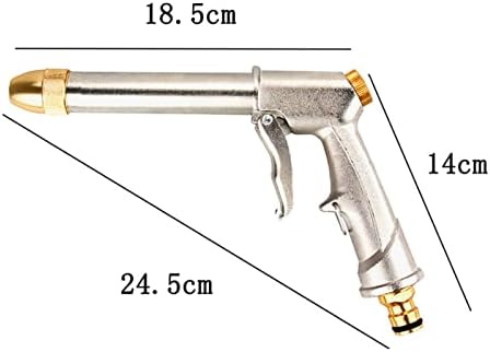 Garden Hose Spray Gun -Adjustable Spray Sprinkler with Brass Nozzle, Heavy Duty Metal Water Gun Spray Gun (Color : Black Gun) - Image 7