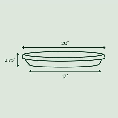 Bloem Terra 24" Round Plastic Plant Saucer, Lightweight UV-Resistant Indoor/Outdoor Flower Pot Tray - Fits 24-inch Planter Pots, Black, 2-Pack - Image 2