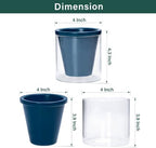 D'vine Dev Self-Watering Blue Terracotta Planter, 4 in, 4-Pack, 37-Z-A-4-F - Image 2
